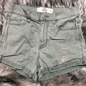 High Rise Green Shorts